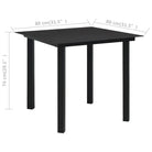 Tuinset met Stalen Frame en Glazen Tafel voor Buiten Gebruik - Tuinsets