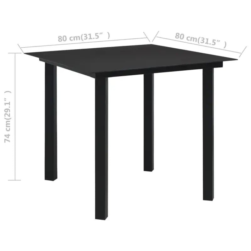 Tuinset met Stalen Frame en Glazen Tafel voor Buiten Gebruik - Tuinsets