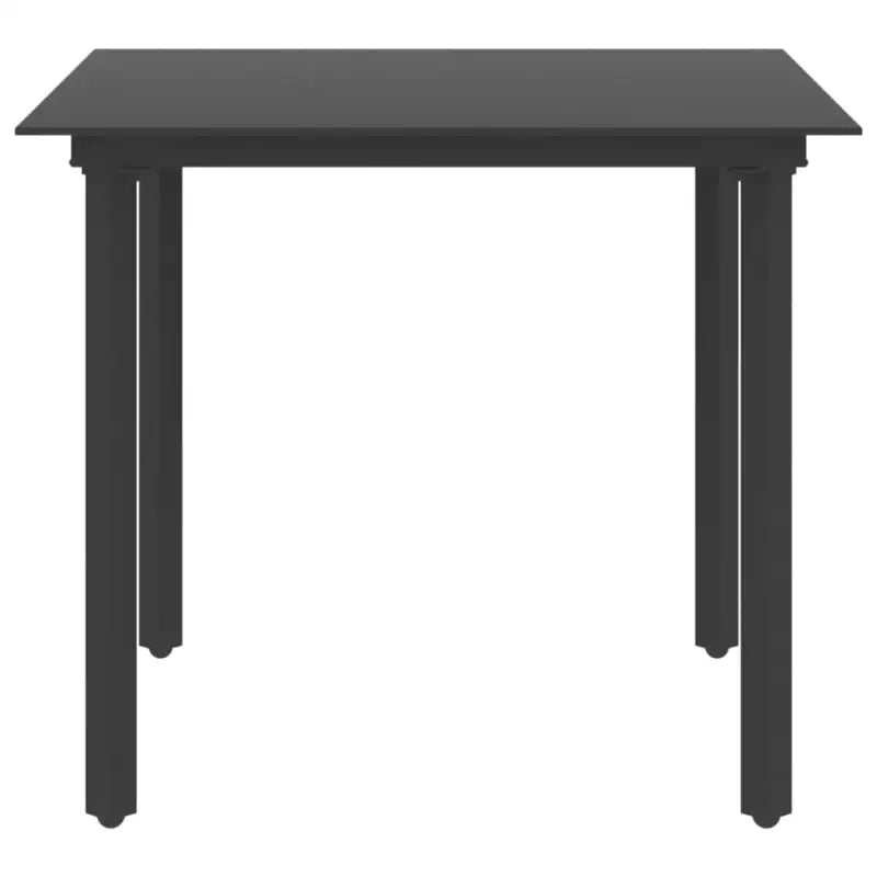 Tuinset met stalen frame en zwart materiaal voor tuin terras of patio - Zwart / 80 cm tafellengte - Tuinsets