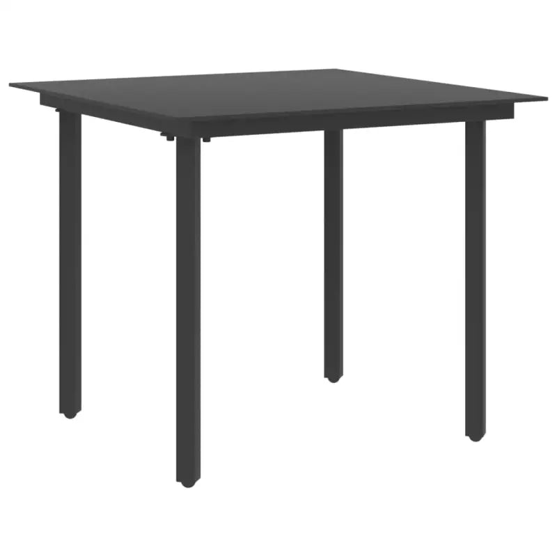 Tuinset met stalen frame en zwart materiaal voor tuin terras of patio - Zwart / 80 cm tafellengte - Tuinsets