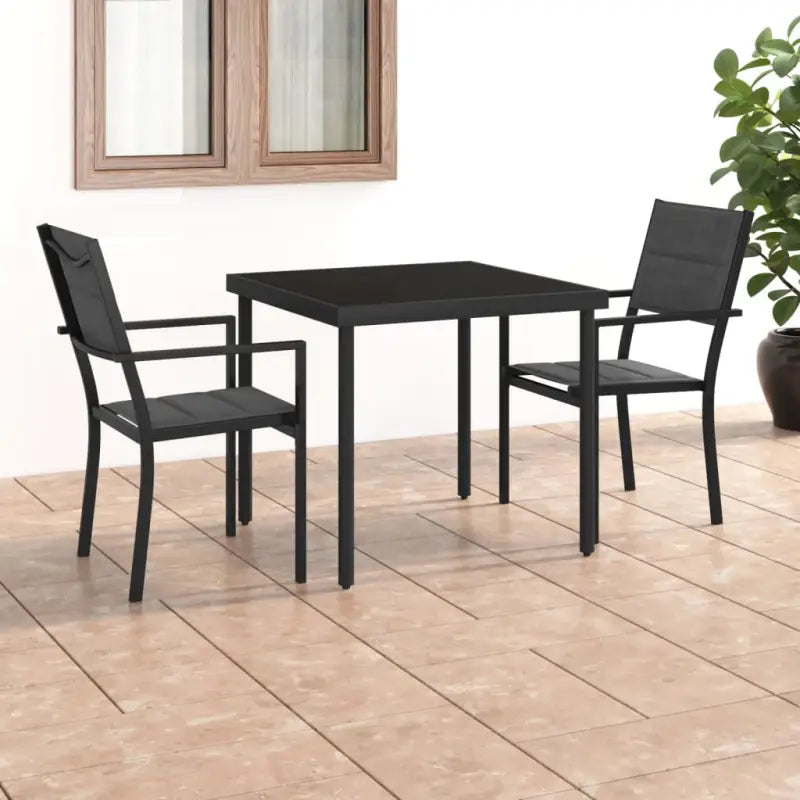 Tuinset met stalen frame in antraciet materiaal voor een stijlvolle buitenruimte - Tuinsets