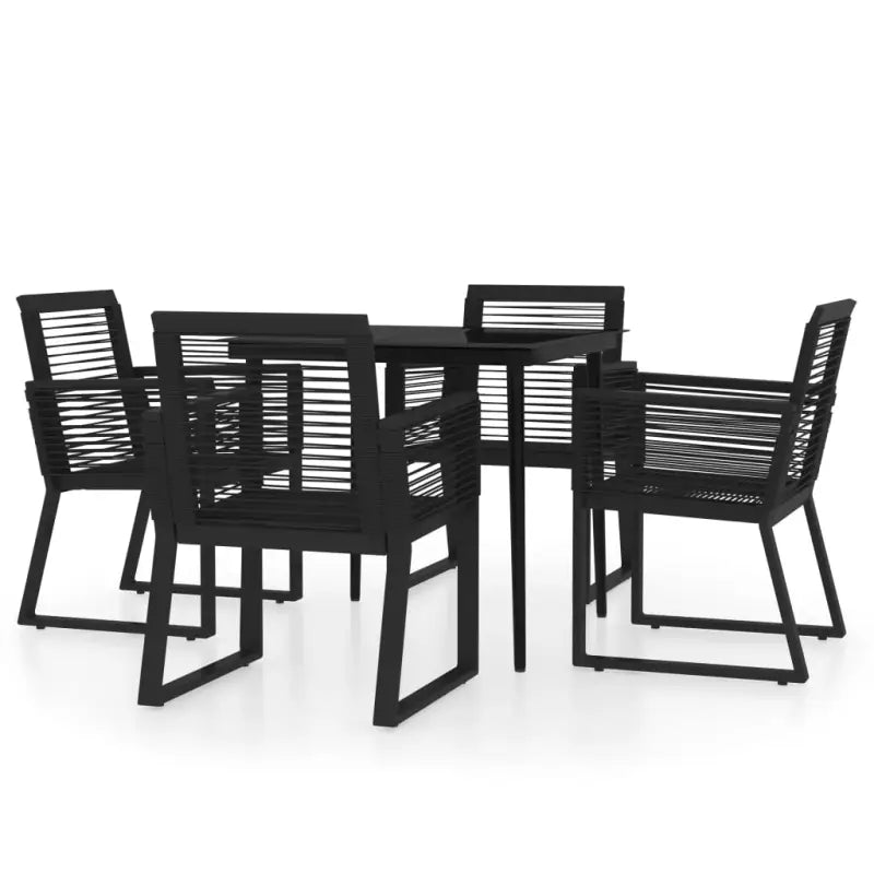 Tuinset met stalen frame in zwart materiaal voor buitengebruik - Tuinsets
