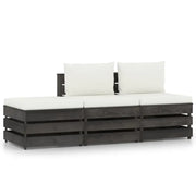 Tuinset met tafel en voetenbank voor ontspannen terrasplezier - Crèmekleurig en grijs - Tuinsets