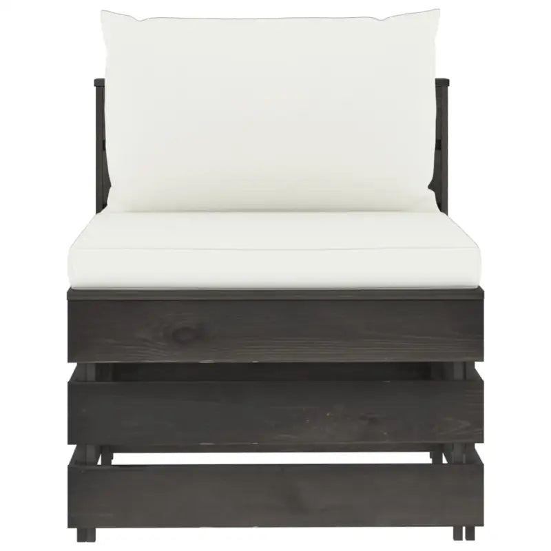 Tuinset met tafel en voetenbank voor ontspannen terrasplezier - Crèmekleurig en grijs - Tuinsets