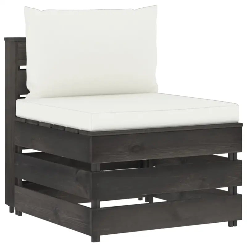 Tuinset met tafel en voetenbank voor ontspannen terrasplezier - Crèmekleurig en grijs - Tuinsets