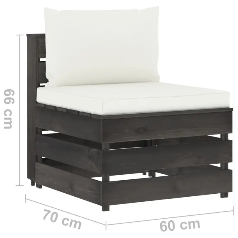 Tuinset met tafel en voetenbank voor ontspannen terrasplezier - Crèmekleurig en grijs - Tuinsets