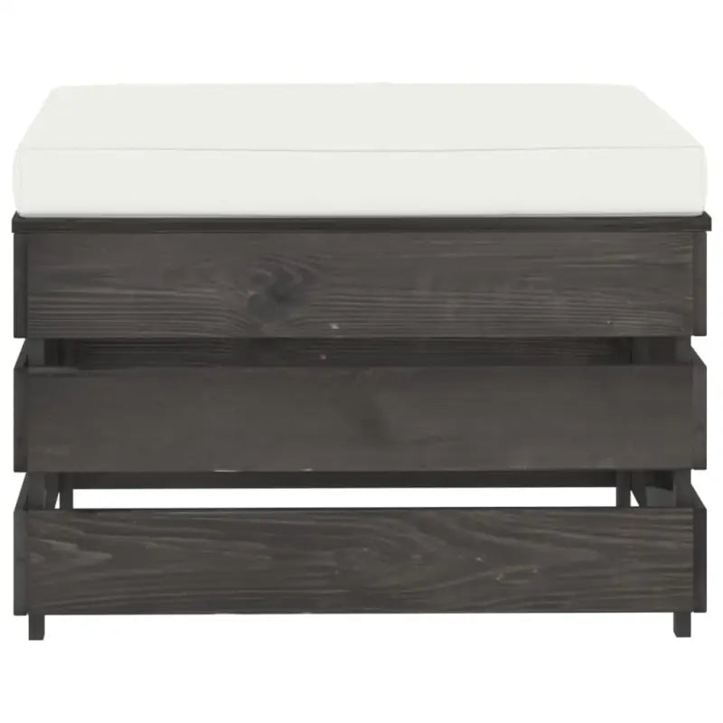 Tuinset met tafel en voetenbank voor ontspannen terrasplezier - Crèmekleurig en grijs - Tuinsets