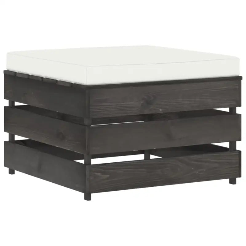 Tuinset met tafel en voetenbank voor ontspannen terrasplezier - Crèmekleurig en grijs - Tuinsets