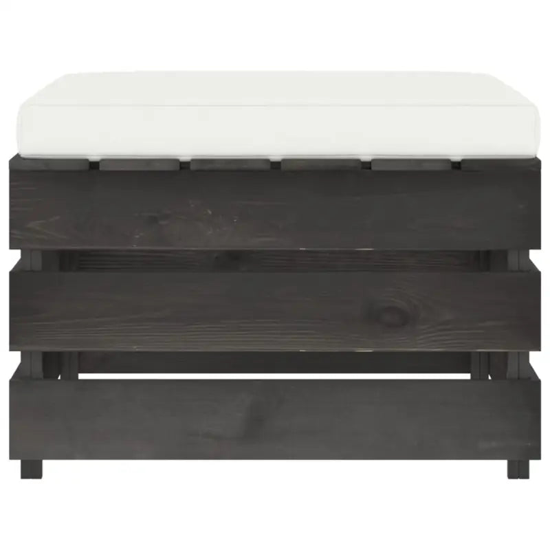 Tuinset met tafel en voetenbank voor ontspannen terrasplezier - Crèmekleurig en grijs - Tuinsets