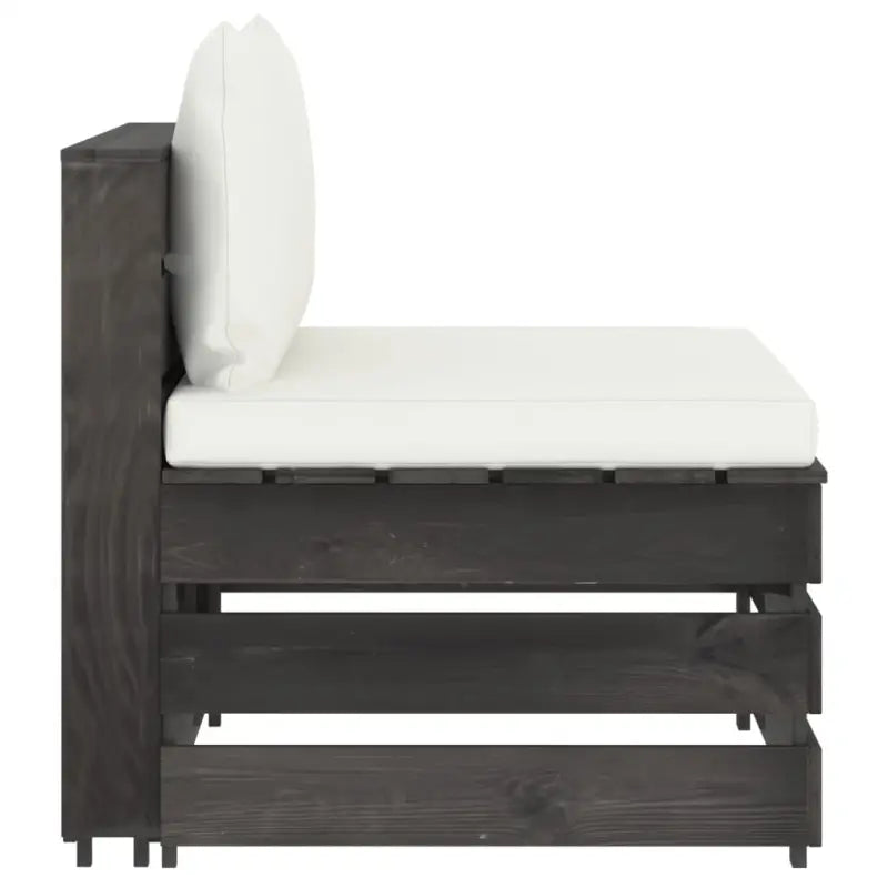 Tuinset met tafel en voetenbank voor ontspannen terrasplezier - Crèmekleurig en grijs - Tuinsets