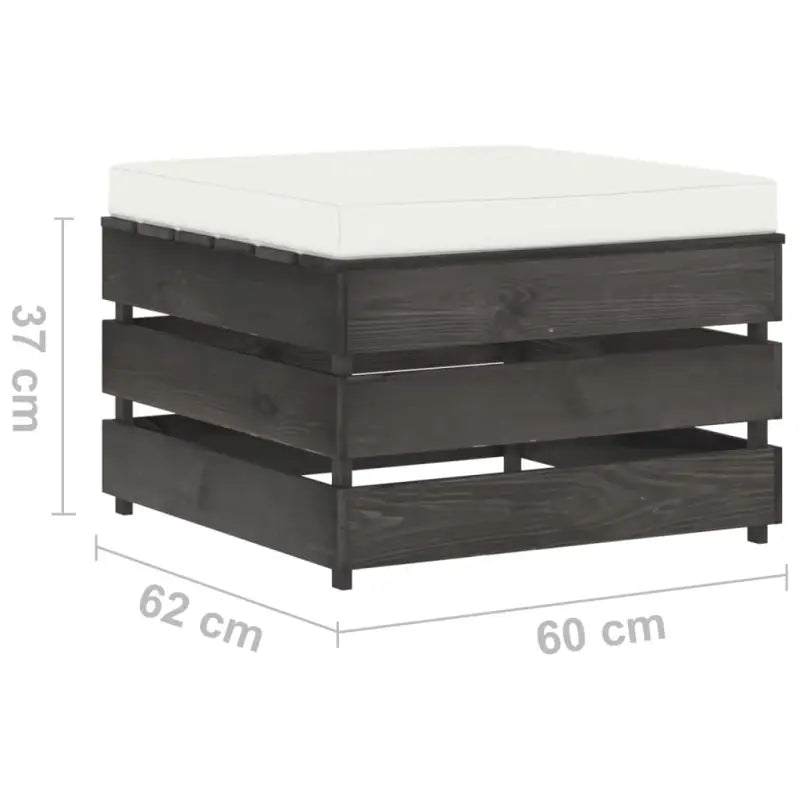 Tuinset met tafel en voetenbank voor ontspannen terrasplezier - Crèmekleurig en grijs - Tuinsets