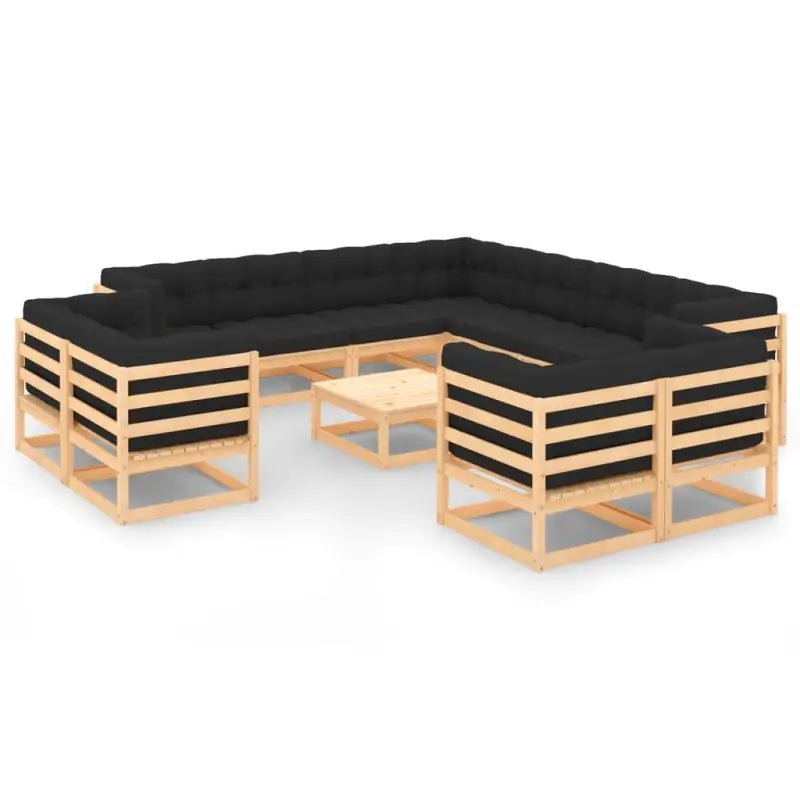 Tuinset met Tafel en Voetenbank voor Ontspanning en Gezelligheid - Naturel en antraciet / Ja - Tuinsets