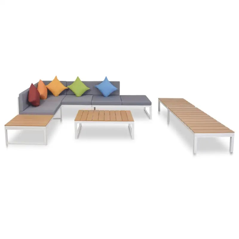 Tuinset met Tweezits Hoekbank en Halve HKC Zitting voor stijlvolle buitenruimte - Loungeset met ligstoel / Ja - Tuinsets