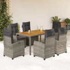 Tuinset met verstelbare tuinstoelen van grijs materiaal en gepoedercoat staal - Tuinsets