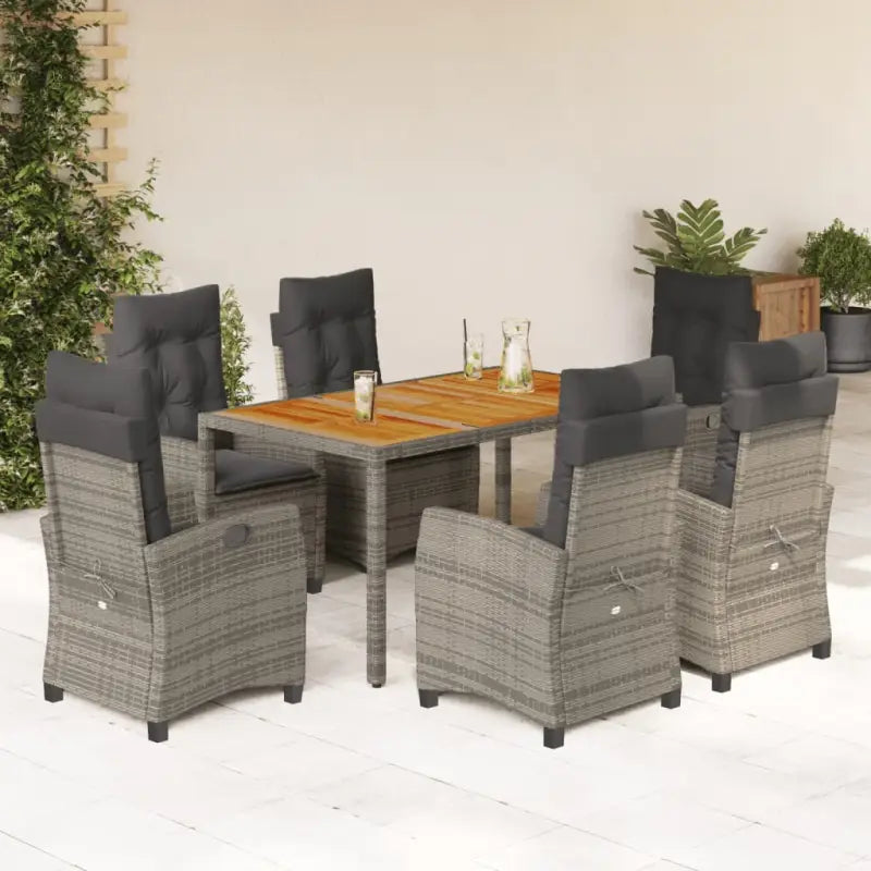 Tuinset met verstelbare tuinstoelen van grijs materiaal en gepoedercoat staal - Tuinsets