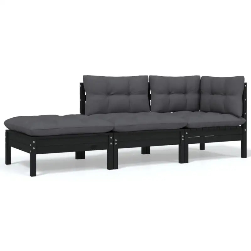 Tuinset met voetenbank tafel van massief grenenhout voor ontspanning - Tuinsets