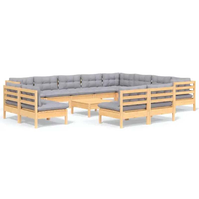 Tuinset met voetenbank tafel van massief grenenhout voor ontspanning - Tuinsets