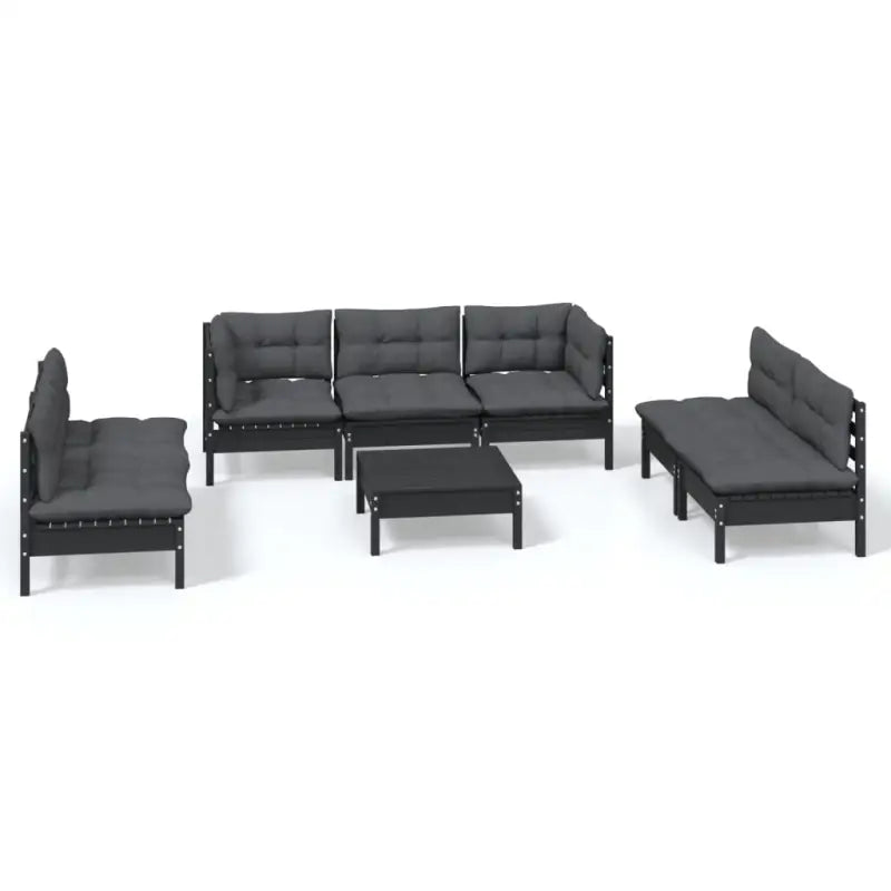 Tuinset met voetenbank tafel van massief grenenhout voor ontspanning - Tuinsets