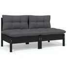 Tuinset met voetenbank tafel van massief grenenhout voor ontspanning - Tuinsets