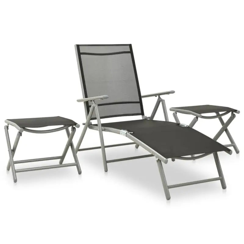 Tuinset met voetensteun en tafel voor comfortabele buitenbijeenkomsten - Tuinsets