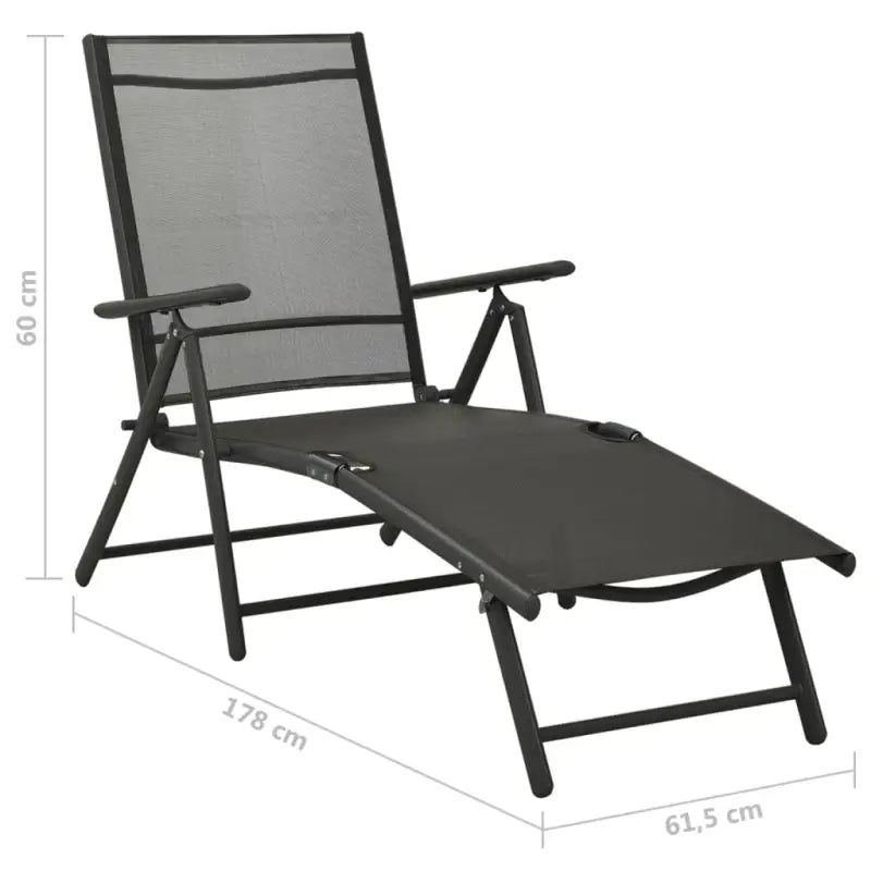 Tuinset met voetensteun en tafel voor ultiem buitencomfort - Antraciet - Tuinsets