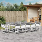 Tuinset met wasbare hoes en gehard glas in wit materiaal - Tuinsets