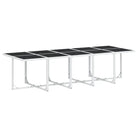 Tuinset met wasbare hoes en gehard glas in wit materiaal - Tuinsets
