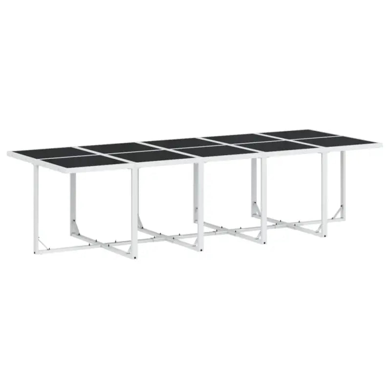 Tuinset met wasbare hoes en gehard glas in wit materiaal - Tuinsets