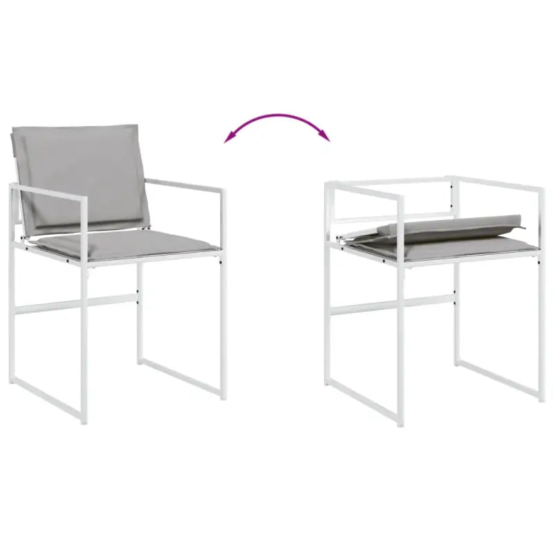 Tuinset met wasbare hoes en gehard glas in wit materiaal - Tuinsets