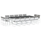 Tuinset met wasbare hoes en gehard glas in wit materiaal - Tuinsets