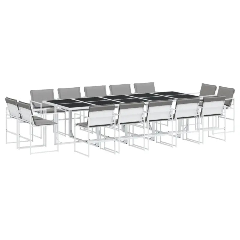 Tuinset met wasbare hoes en gehard glas in wit materiaal - Tuinsets