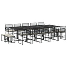 Tuinset met wasbare hoes en zwart gepoedercoat staal voor buiten gebruik - Tuinsets