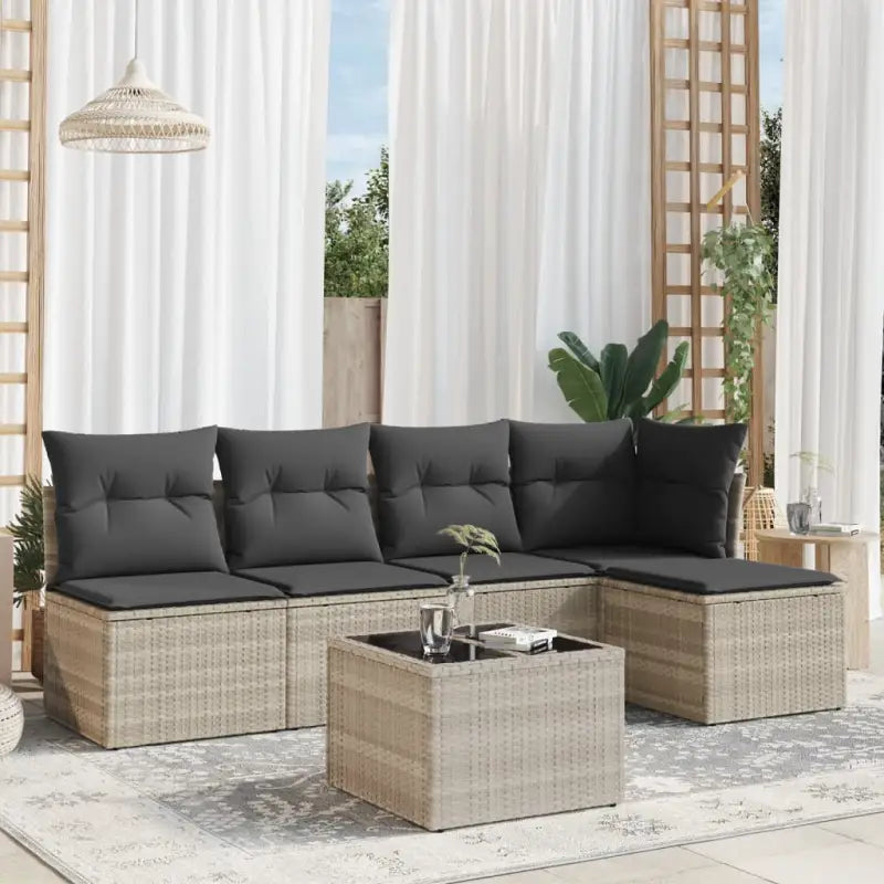 Tuinset met waterdichte tas en zwart gepoedercoat staal op maat - Lichtgrijs / Met tafel - Tuinsets