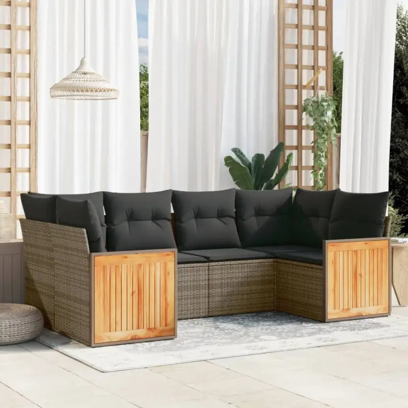 Tuinset met waterdichte zak en beige materiaal van gepoedercoat staal - Grijs - Tuinsets