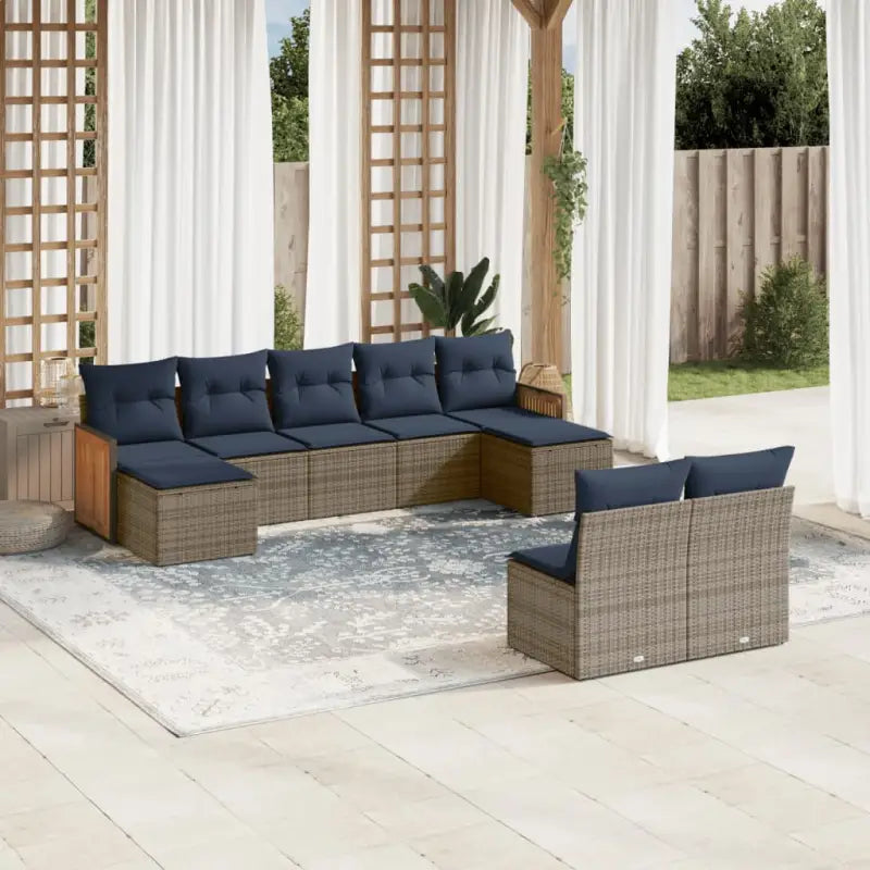 Tuinset met waterdichte zak en grijs materiaal van gepoedercoat staal - Grijs en blauw / Zonder tafel - Tuinsets