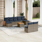 Tuinset met waterdichte zak en grijs materiaal van gepoedercoat staal - Grijs en blauw / Met tafel - Tuinsets