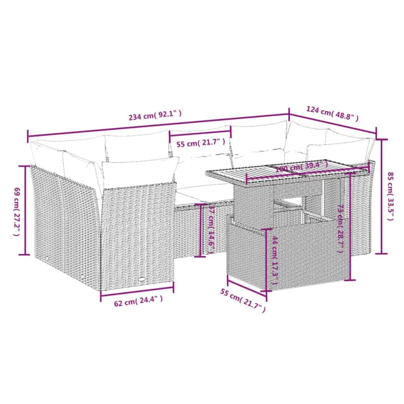 Tuinset met zwart materiaal en gepoedercoat staal voor een comfortabele buitenruimte - Tuinsets