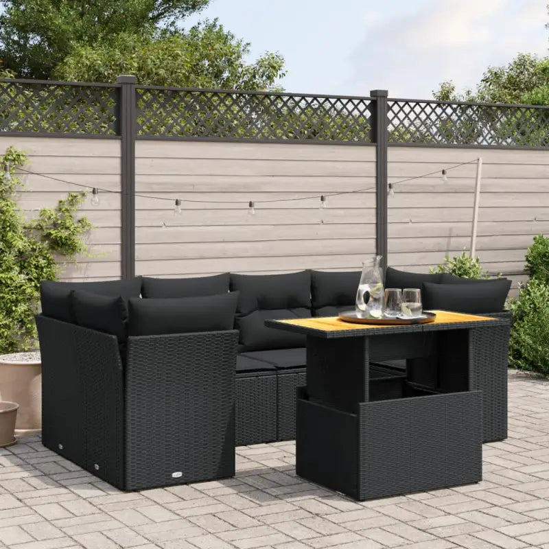 Tuinset met zwart materiaal en gepoedercoat staal voor een comfortabele buitenruimte - Tuinsets