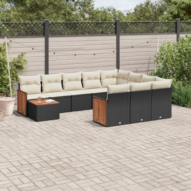 Tuinset met zwart materiaal en gepoedercoat staal afmetingen voor buiten - Zwart en crème - Tuinsets
