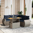 Tuinset met zwart materiaal en gepoedercoat staal afmetingen - Grijs / hoek + Tafel + 2x midden - Tuinsets