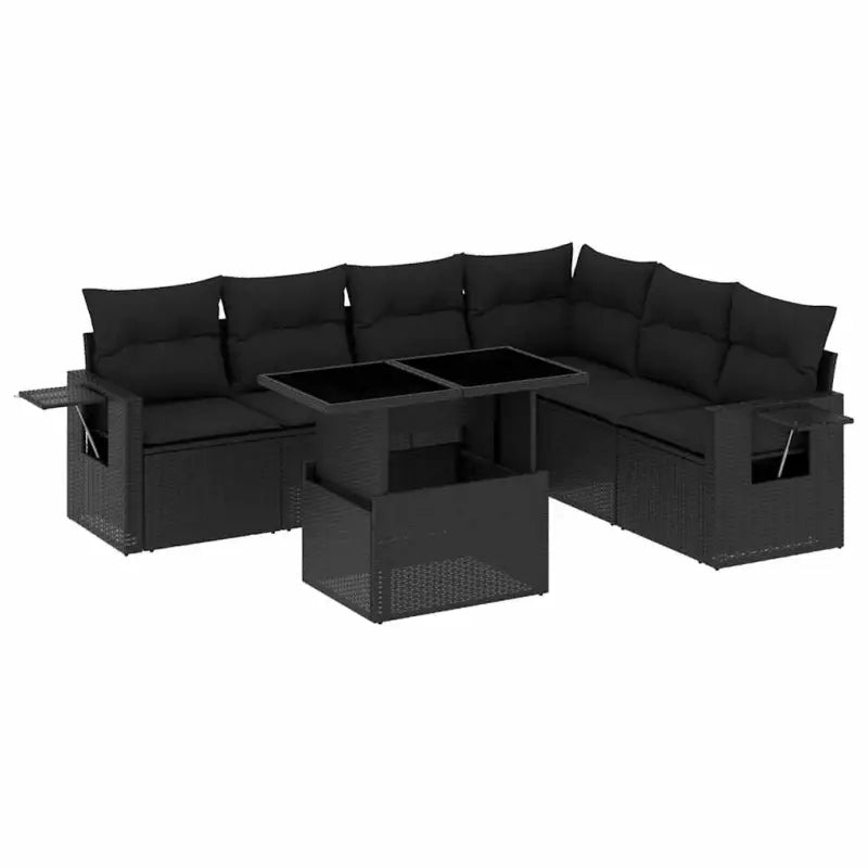 Tuinset met zwart materiaal en gepoedercoat staal voor buiten vergroten - Tuinsets