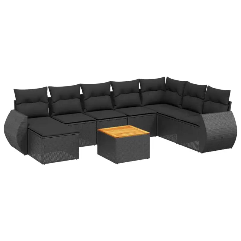 Tuinset met zwart materiaal en gepoedercoat staal voor buitengebruik - Tuinsets
