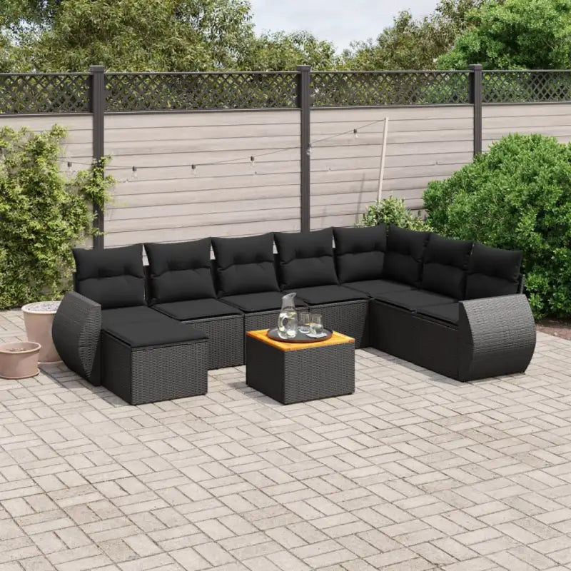 Tuinset met zwart materiaal en gepoedercoat staal voor buitengebruik - Tuinsets