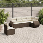 Tuinset met zwart materiaal en gepoedercoat staal voor buitenplezier - Bruin en crème / Met tafel - Tuinsets