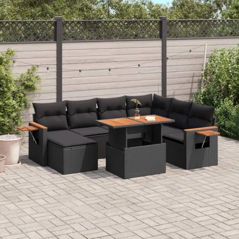 Tuinset met zwart materiaal en gepoedercoat staal voor buitenplezier - Zwart - Tuinsets