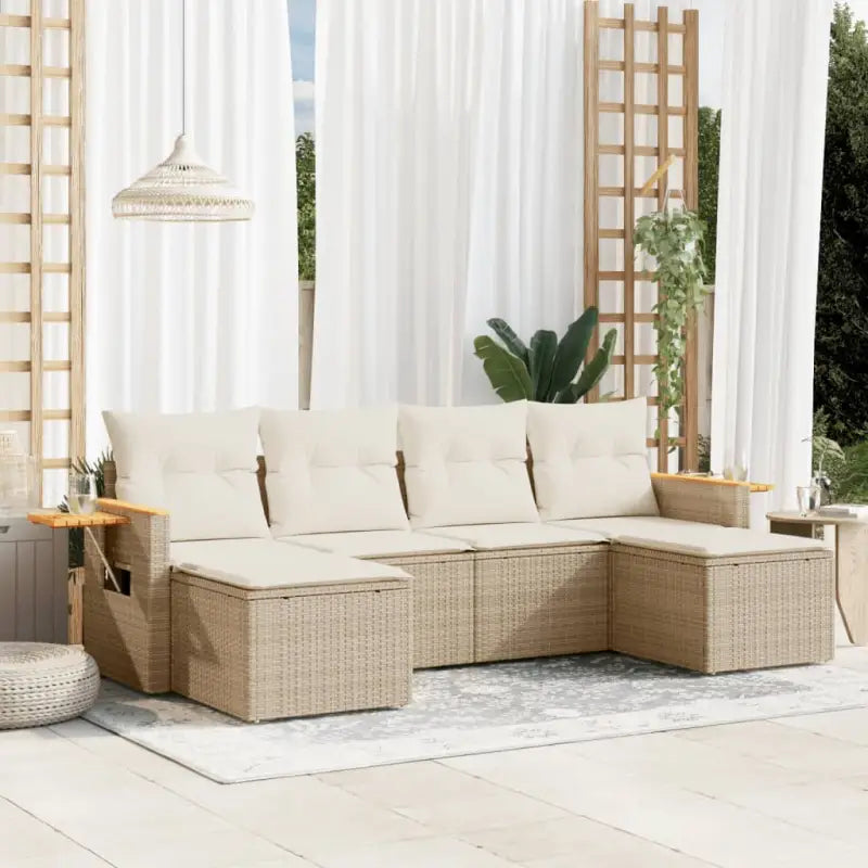 Tuinset met zwart materiaal en gepoedercoat staal voor buitenplezier - beige en crèmekleurig / Zonder tafel - Tuinsets