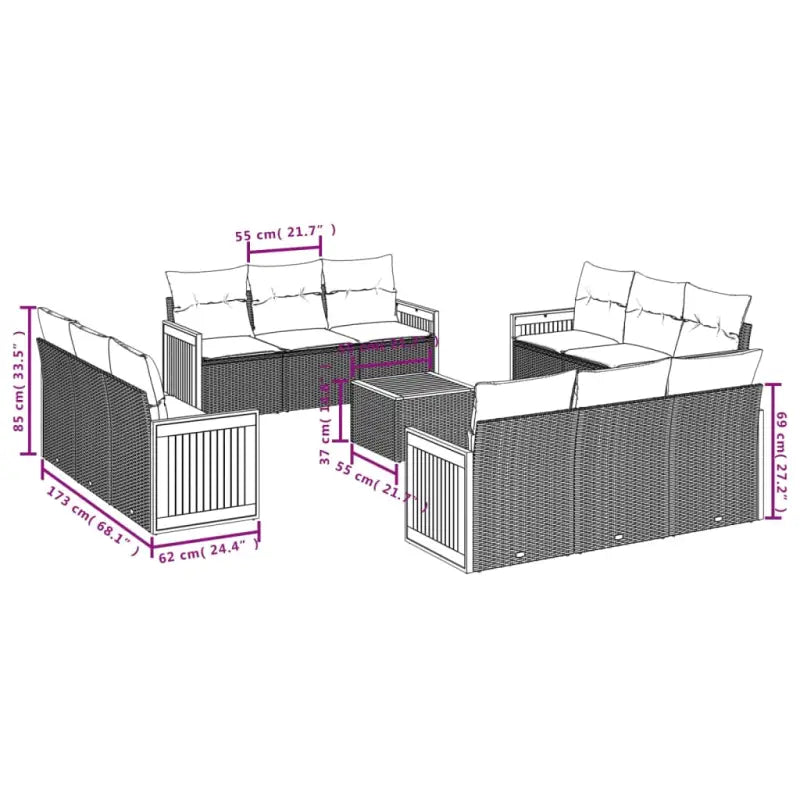 Tuinset met zwart materiaal en gepoedercoat staal voor buitenplezier - Tuinsets