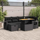 Tuinset met zwart materiaal en gepoedercoat staal voor buitenplezier - Zwart / met opbergruimte - Tuinsets