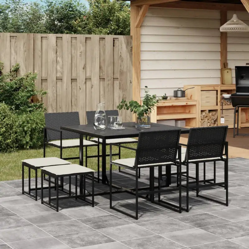 Tuinset met zwart materiaal en gepoedercoat staal voor buitenplezier - Tuinsets