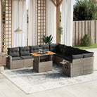 Tuinset met zwart materiaal en gepoedercoat staal voor buitenplezier - grijs en donkergrijs / 4x hoek + 6x midden